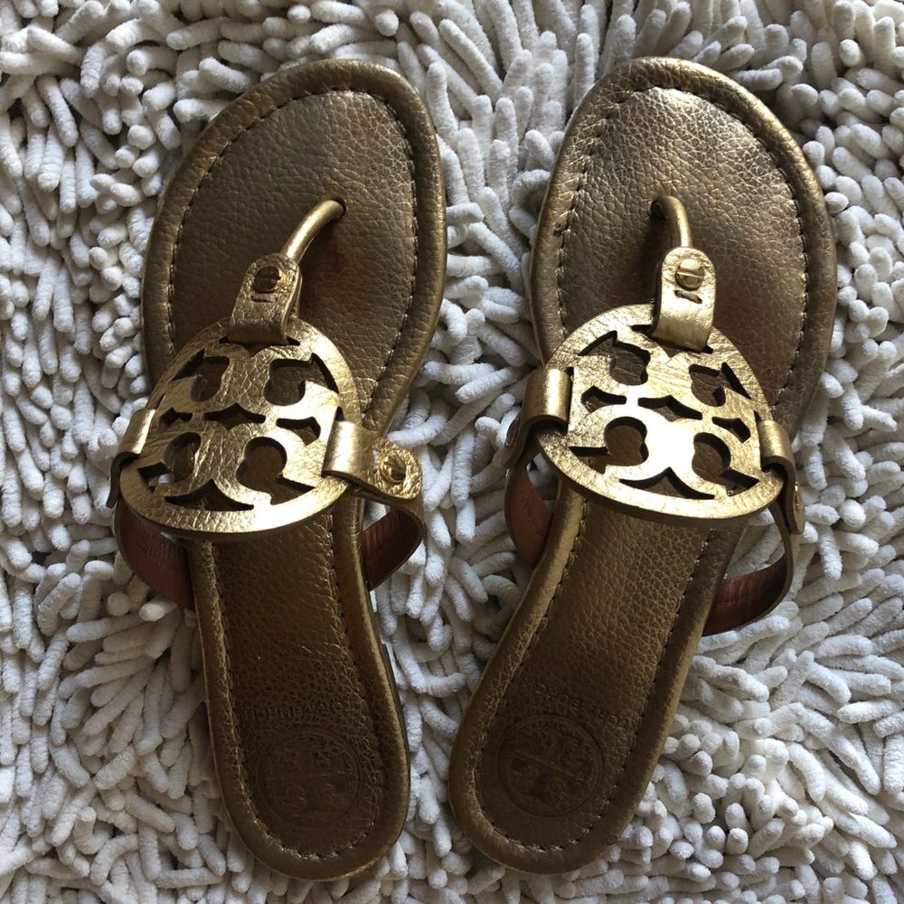 Tory Burch Miller Sandals in Gold size 6.5